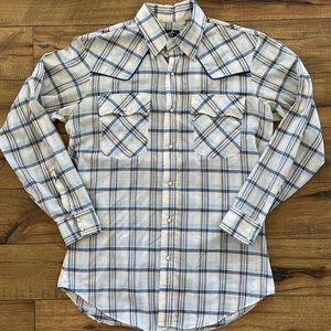 Levi’s western plaid pearl snap 1980’s vintage